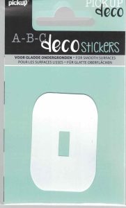 Decocijfer wit 0 60mm.