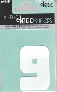 Decocijfer Anna wit 9 60mm.