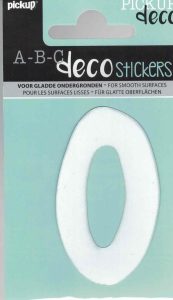 Decocijfer wit 0 70mm.