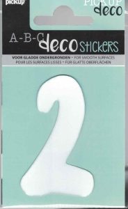 Decocijfer wit 2 70mm.