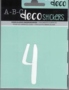 Decocijfer Zoe wit 4 110mm.